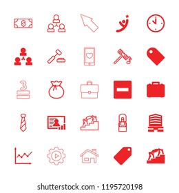 Business icon. collection of 25 business filled and outline icons such as tag, minus, structure, photo, case, winner, hammer. editable business icons for web and mobile.