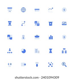 Business Icon Collection. Pixel Finance and Accounting Monochrome Style 2D Icon