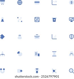 Business Icon Collection. Pixel Perfect Marketing Monochrome Style 2D Icon
