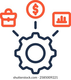 Business Icon Color Line Vector Illustration