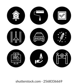 Business icon for company connection set in different style. Name, phone, mobile, place, location, mail, website and message card sign. Contact symbol design template. Vector 10 eps.