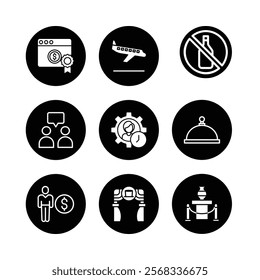 Business icon for company connection set in different style. Name, phone, mobile, place, location, mail, website and message card sign. Contact symbol design template. Vector 10 eps.
