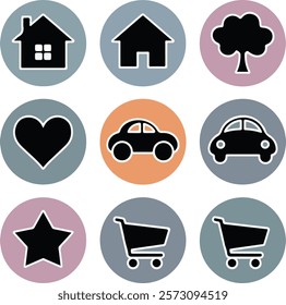 Business icon for company connection set in different style. Name, phone, mobile, place, location, mail, website and message card sign. Contact symbol design template.