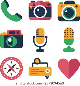 Business icon for company connection set in different style. Name, phone, mobile, place, location, mail, website and message card sign. Contact symbol design template.