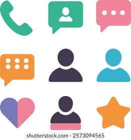 Business icon for company connection set in different style. Name, phone, mobile, place, location, mail, website and message card sign. Contact symbol design template.