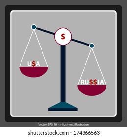 Business icon. Comparison of countries. Infographics.