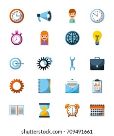 business icon concept management work progress success