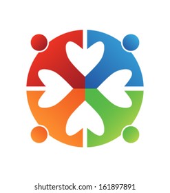 Business icon design. Heart connected 4