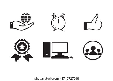 business icon design set vector 