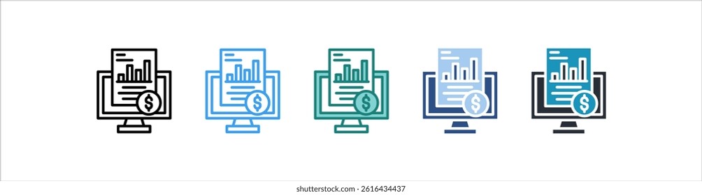 Business Icon In Different Style Vector