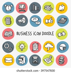 business icon in doodle style