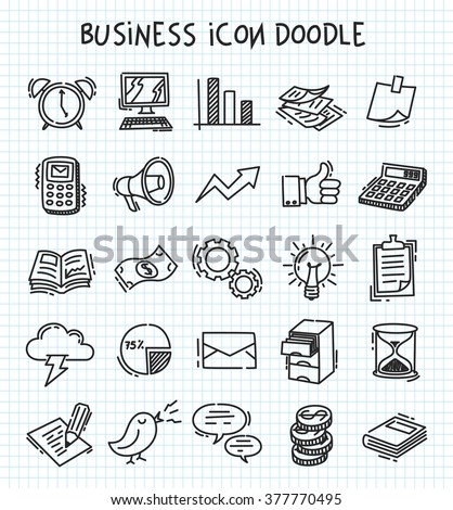 business icon in doodle style