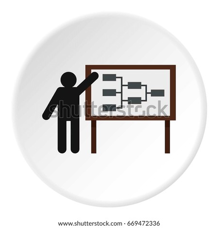 Business icon in flat circle isolated on white background vector illustration for web