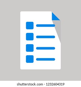 Business icon, folded file checklist paper icon
