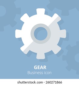 Business icon. Gear. Flat vector illustration.