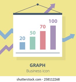 Business icon. Graph. Flat vector illustration.