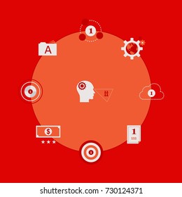 Business icon. Business growing. Analytics.Quick start.