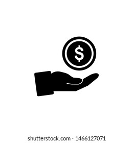 Business icon. Hand with Dollar in flat design