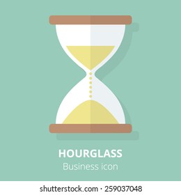 Business icon. Hourglass. Flat vector illustration.