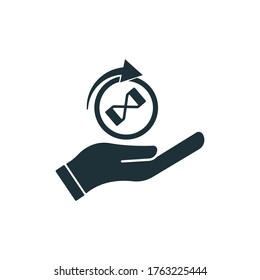 business icon, hourglass icon, hand icon. design template vector