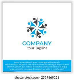 Business icon and humans logo design vector graphic