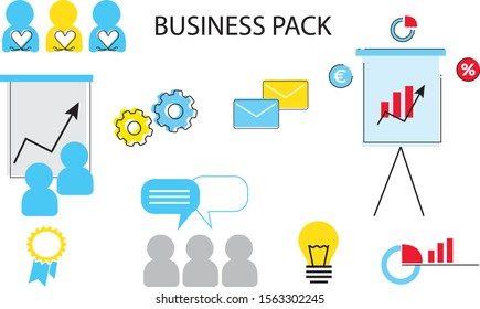 Business icon infographic pack in vector file