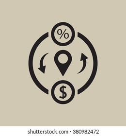  business  icon,  isolated. Flat  design.