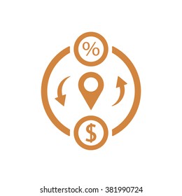  business  icon,  isolated. Flat  design.