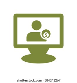  business  icon,  isolated. Flat  design.