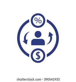  business  icon,  isolated. Flat  design.