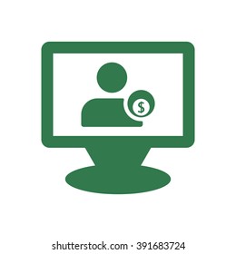   business  icon,  isolated. Flat  design.
