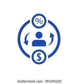  business  icon,  isolated. Flat  design.