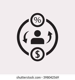 business  icon,  isolated. Flat  design.