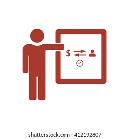 business  icon,  isolated. Flat  design.