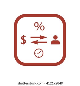 business  icon,  isolated. Flat  design.