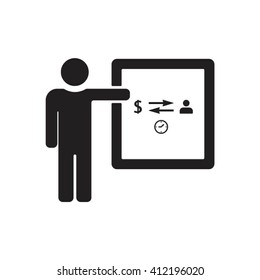  business  icon,  isolated. Flat  design.