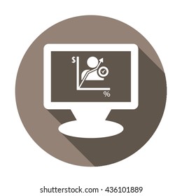 Business  icon,  isolated. Flat  design.