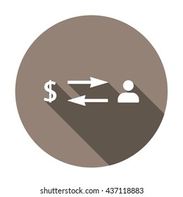 Business  icon,  isolated. Flat  design.