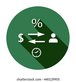 Business  icon,  isolated. Flat  design.
