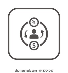  Business   icon, isolated. Flat  design. 