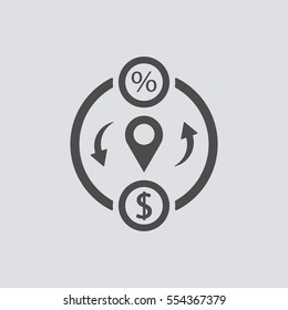  Business   icon, isolated. Flat  design. 