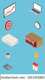 Business icon. Isometric flat design