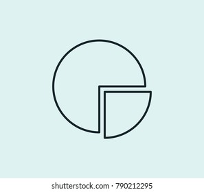 Business icon line isolated on clean background. Pie chart concept drawing icon line in modern style. Vector illustration for your web site mobile logo app UI design.