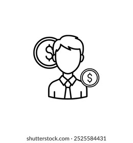 Business icon line vector on white background 