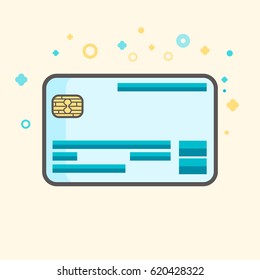 Business icon, management. Simple vector icon of a credit card. Flat style.

