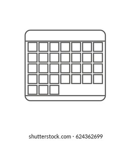 Business icon, management. Simple vector icon of a empty calendar. Line art style.
