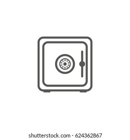 Business icon, management. Simple vector icon of a traditional safe box. Line art style.
