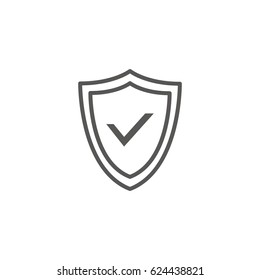 Business icon, management. Simple vector icon of a shield. Line art style.
