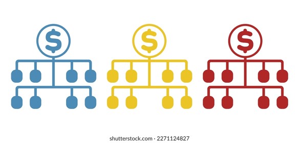 business icon, money, team concept, vector illustration