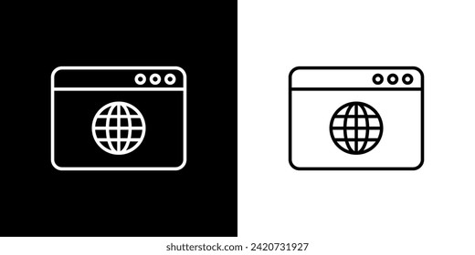 Business icon. Network. On line. Icon set. Black icon. Black line icon.
